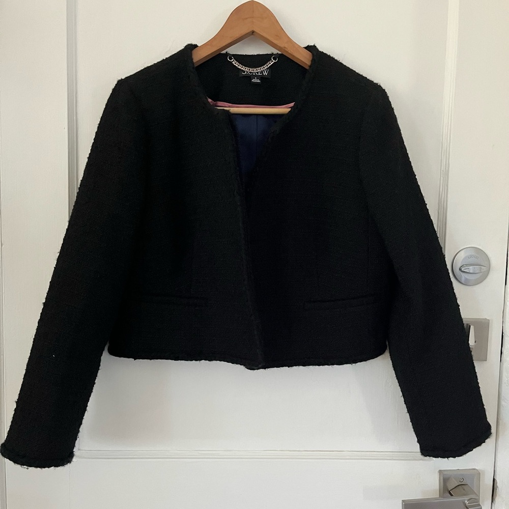 J. Crew Black Blazer Structured Cropped Design